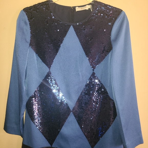 Tory Burch Blue Lantilly Night Out Dress Size 4 - Picture 9 of 12